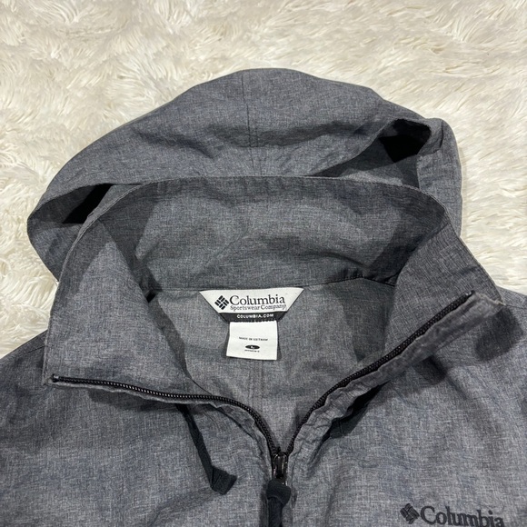 Columbia Soft Shell Hooded Full Zip Jacket Lightweight Pockets Windbreaker Large - Picture 4 of 11